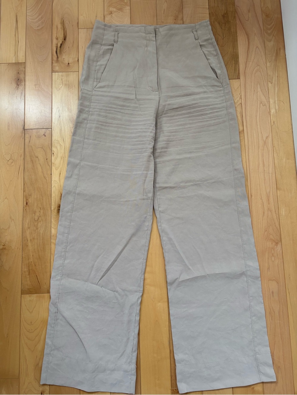 Dynamite Light Beige Wide-Leg Chinos